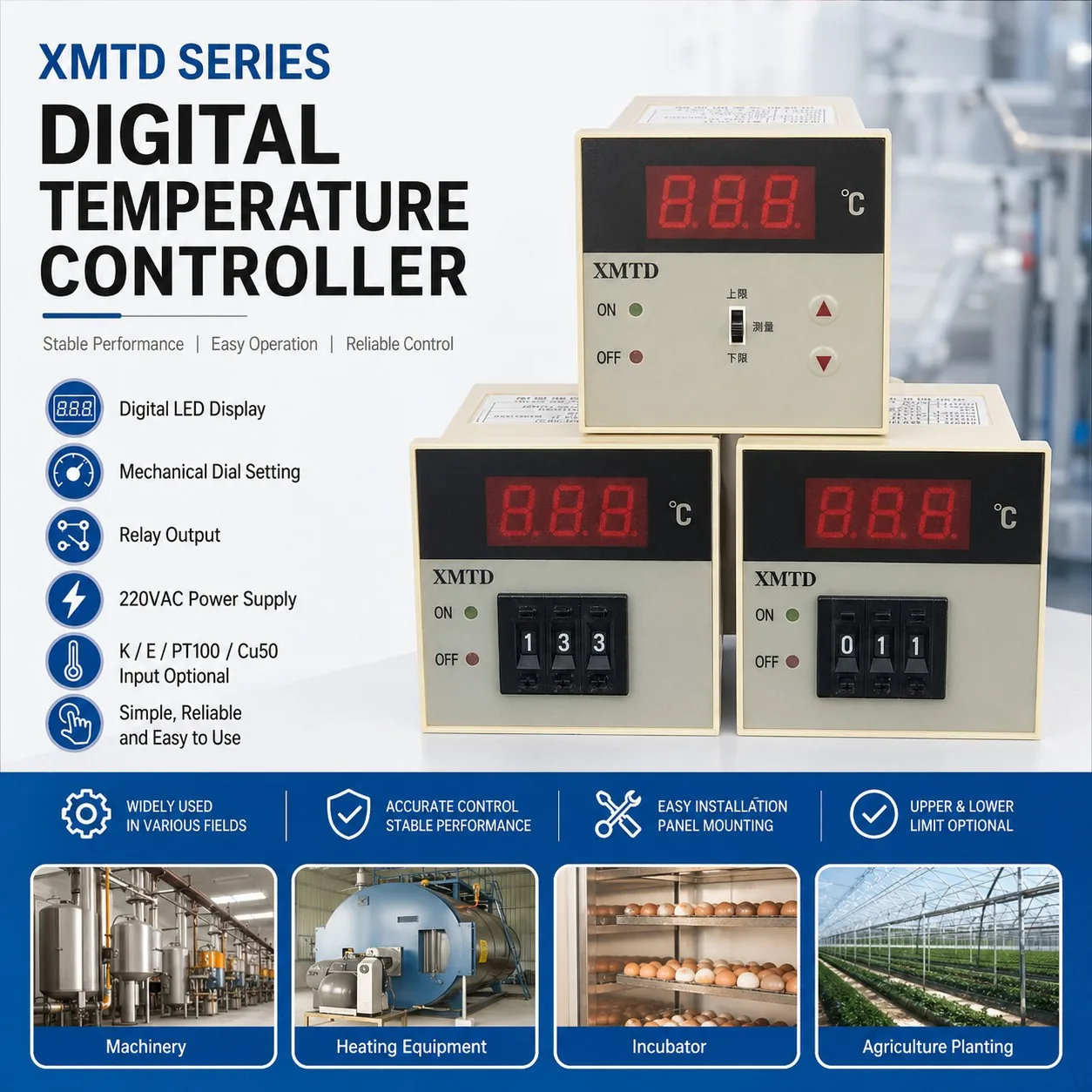 XMTD Digital Temperature Controller with Mechanical Dial Setting
