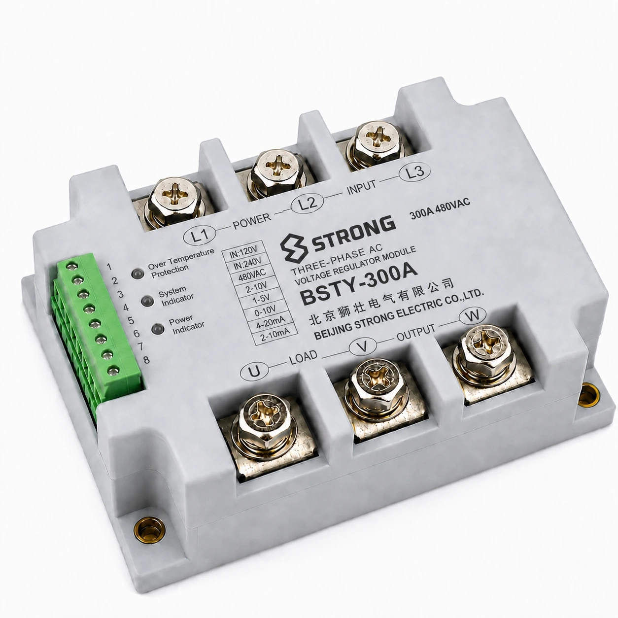Regulador de voltaje SCR trifásico BSTY 380 V, 150 A–450 A