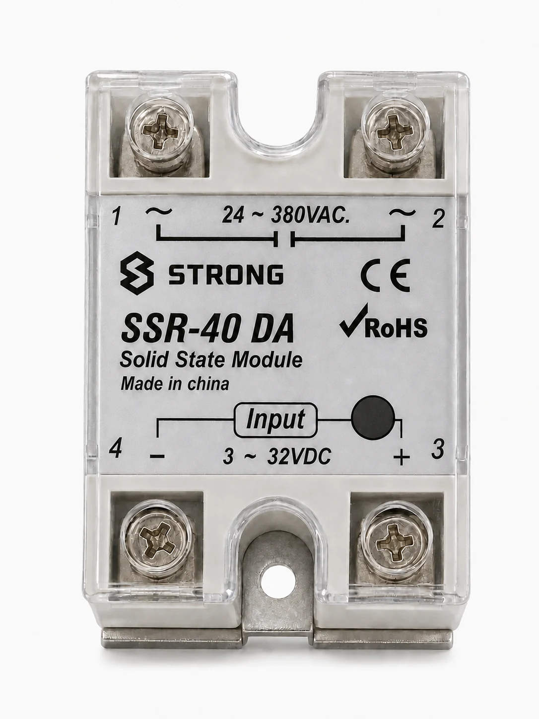 Relé de estado sólido monofásico SSR-DA, control CC a CA, 10 A–100 A