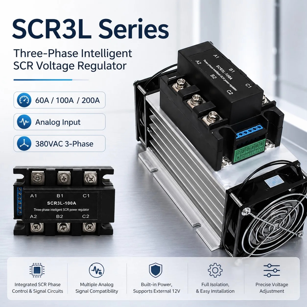 SCR3L Three-Phase Intelligent SCR Voltage Regulator 60A–200A