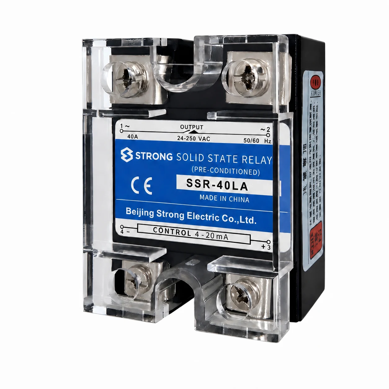 Relé de Estado Sólido con Control Analógico SSR-LA, entrada 4–20 mA, 10 A–100 A