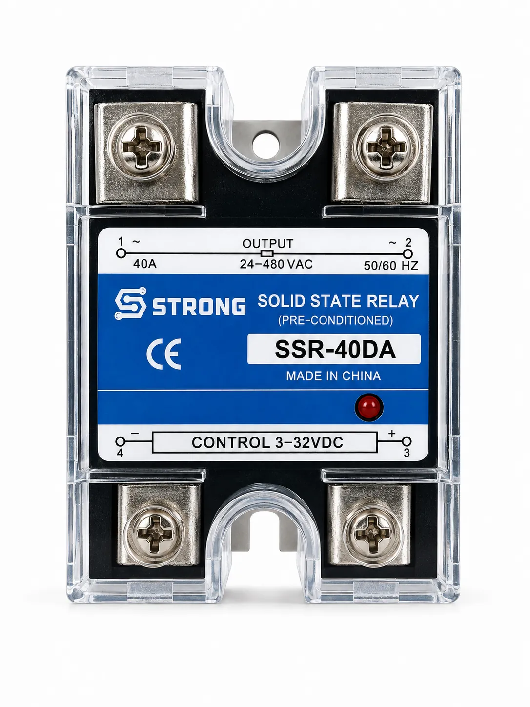 SSR-DA Single-Phase SSR — Standard Black Housing, 10A–100A
